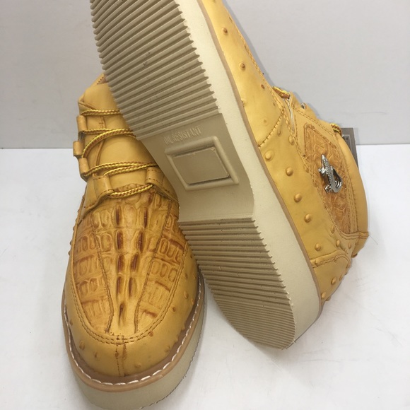 Men’s Crocodile/Ostrich Print Leather Shoes lightweight soft and comfy 1214 - Picture 4 of 5